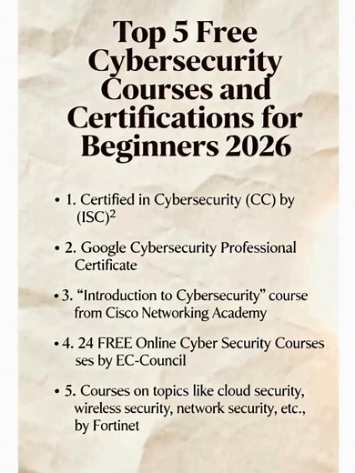 Top 5 Free Cybersecurity Courses for Beginners in 2026
