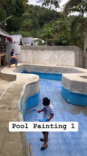 Pool Painting 1 #fbreels23video #fypシ゚viralシ2023 #fbreelsvideotrending #poolpainting | Jonas Louise Alia Ypil