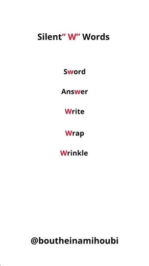Silent "W" Words in English| Learn English with Bouty