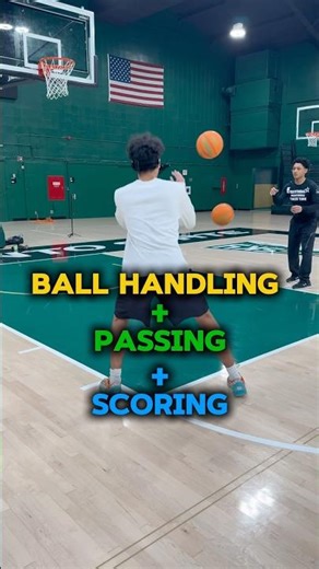 Advanced ball handling drill & scoring 🎒🔥 #ballhandling #elite #d1 #hoops