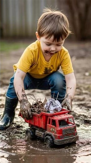 Clean the toy car that is dirty with dirt and dust from the trash and reuse it.#clean #cars