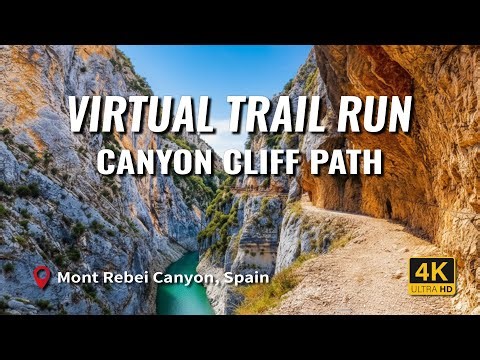 Virtual Trail Run: Mont Rebei Canyon’s Extreme Path! (Treadmill Workout)