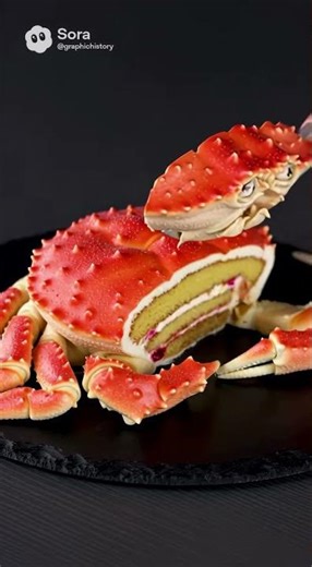 Cutting into the most realistic crab cake #asmr #satisfying #baking