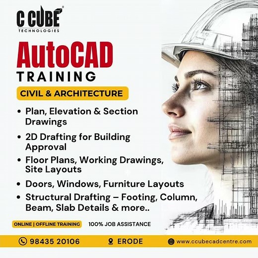 Top AutoCAD Training Course in Erode | Civil & Architecture CAD Course with Placement | #AutoCAD