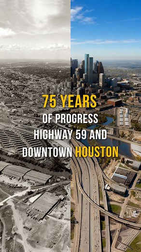 Highway 59, once just a few lanes, now one of Houston’s busiest arteries. Downtown Houston 🌆 rising higher with every decade. Union Station, where it all began in 1911. 75 years of progress in one frame. Follow @mortezasafataj for more cinematic stories around Houston. | Morteza Houston Realtor