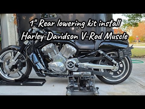 1" Rear lowering kit install on Harley-Davidson V-Rod Muscle 