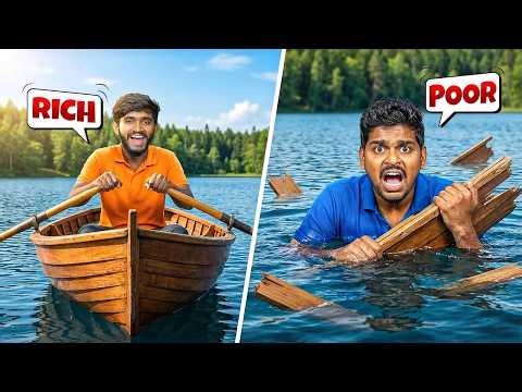 Low to High Budget Different Boats Overnight Survival Challenge 🔥🔥 Telugu Experiments
