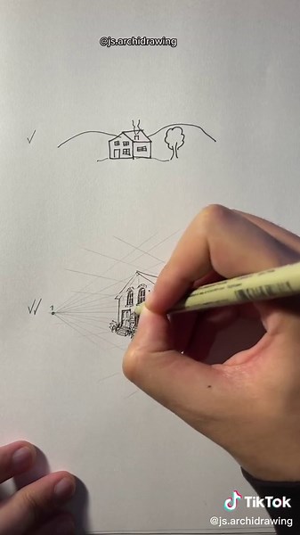 Casa en perspectiva #perspectiva #arquitectura #tutorial #fyp