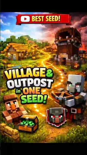 Best Minecraft Seed For you 🔥 Village + Outpost! #minecraft