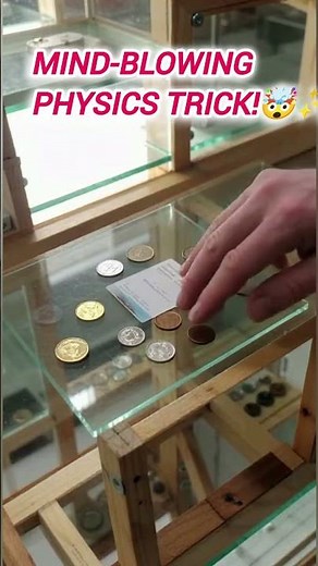 Physics Trick You Must See! Coins & Card Inertia 🪙✨#physicsshorts #inertia #quickphysics #physics