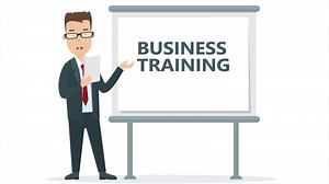 Download Male Businessman Presenting Business Training Presentation 2D Cartoon Animation for free