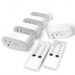 UCOMEN Remote Control Outlet with 100 ft Range,Wireless Light Switch for Household Appliances,Remote Light Switch Kit,White (5 Outlets + 2 Remotes) 1875W