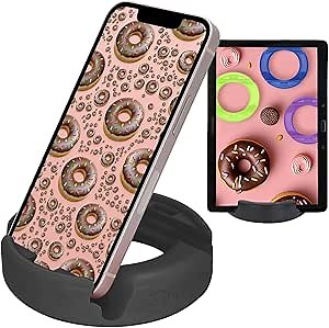 GoDonut Original – Smartphone and Tablet Stand – Compatible with Devies UP to 0.5" Thick Including Protective Cases - for use at Work, at Home, Travel and on-The-go – Black