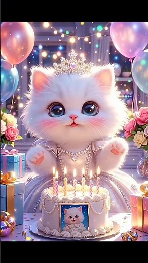 “Cute Pink Princess Kitten Birthday 🎀🎂 | Cat Celebration | Viral Shorts”#kitten #birthday #shorts