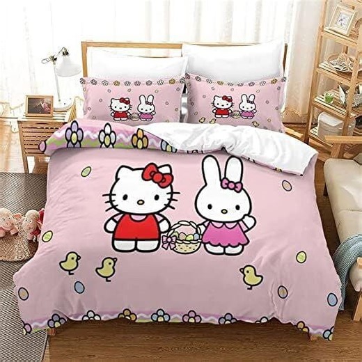 Hello Kitty Comforter Cover Set Girl Cute Bedspreads Kids Cartoon Bedding Set with Pillowcase - Walmart.ca