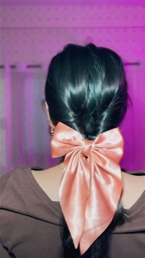 1/7 cute bow hairstyle🎀 #hairstyle #diyhairstyle #quickhairstyle #yt #hairstyling #bowhairstyle