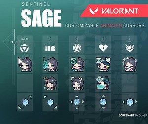 Valorant Sage Animated Cursor Set – Custom Pixel Art Mouse Pointer Download for Windows - Etsy