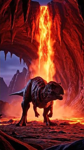 Mapusaurus vs a group of Troodon at night in a Prehistoric World