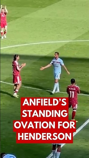 Anfield's classy standing ovation for Jordan Henderson 👏 #lfc