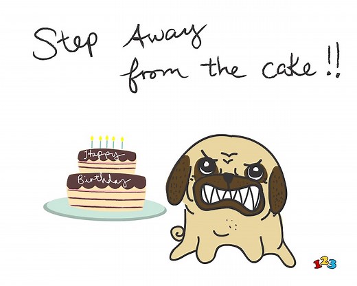 Sweet-ish pug - Birthday - send free eCards from 123cards.com