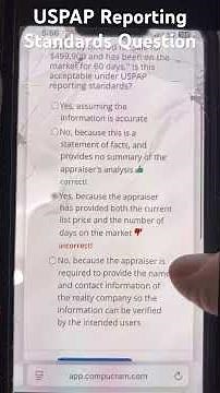 Licensed Real Estate Appraisal Exam Prep; USPAP Reporting Standards Question #realestate