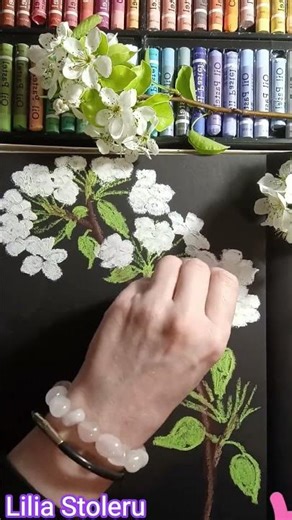 Beautiful branch of a blooming tree in spring! Step by step art! Part 1 #painting #art
