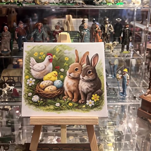 Soft moments… but make them art ✨ Easter at home feels different when every little detail tells a story — hand-painted flowers, delicate eggs, tiny bunnies… all coming together in a calm, beautiful atmosphere. This is what I love most… creating not just paintings, but a feeling. 🤍 A quiet corner, a soft light, and a moment that stays with you. #EasterVibes #ArtTok #CalmMoments #SpringAesthetic #raniamesiskliart