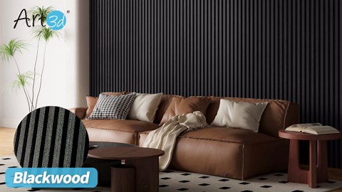 Art3d 2-Pack 108" x 12" Acoustic Wood Panels for Wall, Soundproof Wood Slat Panel for Wall and Ceiling, 3D Fluted Sound Absorbing Paneling for Interior Wall Decor, Living Room, Bedroom - Walnut