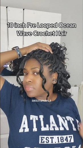 10 inch Pre Looped Ocean Wave Crochet Hair
