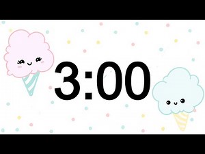 3 Minute Timer with alarm bell | Cute Valentine's Day Ice Cream