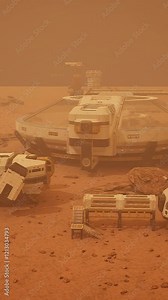 The first human settlement on Mars, a bustling and ambitious base for exploring the Red Planet