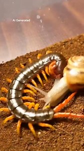 Centipede 🐛 vs Crab 🦀 clash unfolds along the shoreline as a fast-moving centipede meets a hard-shelled crab, instincts colliding in a tense, split-second moment. ⚠️ AI generated for educational and creative purposes. No real animals or insects were harmed. #WildlifeReels #NatureMoments #ViralNature #PredatorVsPrey #NatureShorts | Insect Battlefront
