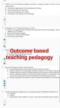 Outcome based teaching pedagogy week 1 assignment solutions