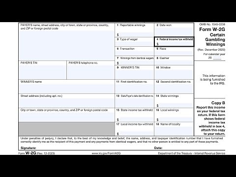 IRS Form W-2G walkthrough (Certain Gambling Winnings)