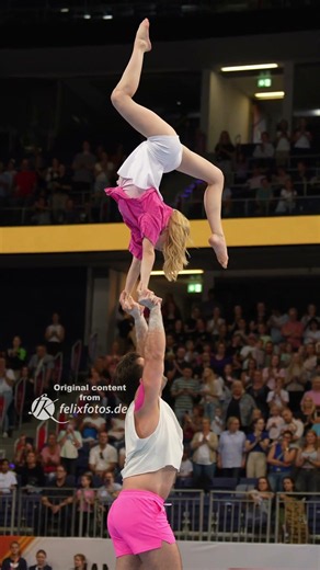 OMG...dangerous dive from handstand - Show acrobatic