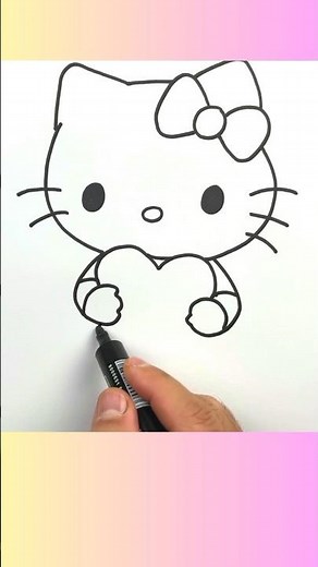Çok sevimli hello kitty resmi çizimi#kolayçizimler #howtodraw #easydrawing #shortvideo #hellokitty