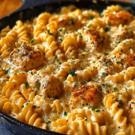 Cheesy Chicken Rotini Skillet Ingredients : • 2 boneless,...