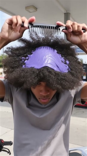 His helmet wouldn’t fit over his hair… then this happened 😳🏍️