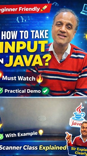 DICS Innovatives Pitampura on Instagram: "Still confused about taking input in Java? 🤔💻 Let’s master the Scanner Class in the easiest way possible! 🚀🔥 Beginner friendly + Practical demo with example ✅ Stop watching random tutorials ❌ Start learning smartly ✔️ Save this reel now & level up your coding game 💙 #newpost😍 #trendingnow #reelvideo #viralreels #education"