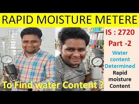 Water Content Determination - Rapid Moisture Meter Method | Soil Moisture Content Testing IS 2720-2P