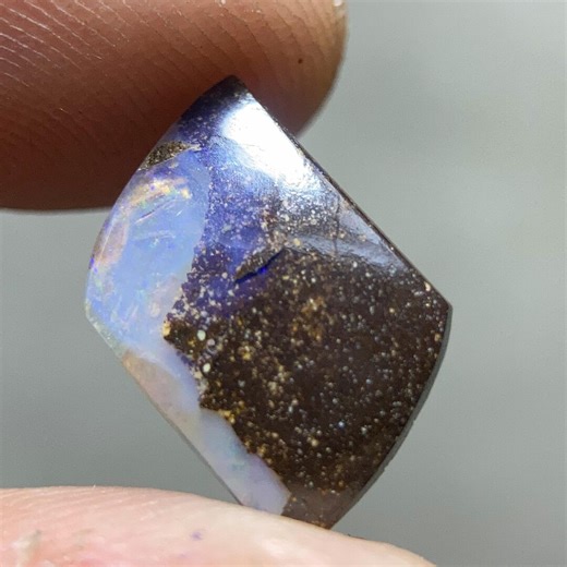 Natural Boulder Opal 12 X 9 X 2mm,galaxy Boulder Opal 2.1ct, Hand Polished Dark Matrix Opal for Gems Collectors and Jewellers. - Etsy