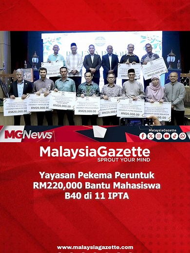 Presidennya, Datuk Mohamed Nazari Noordin, berkata setiap IPTA menerima bantuan sebanyak RM20,000 yang akan dimanfaatkan oleh pelajar daripada golongan B40 dan asnaf. #malaysiagazette #MGNews