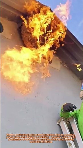 Giant Wasp Nest Removal: Fire & Spray Elimination