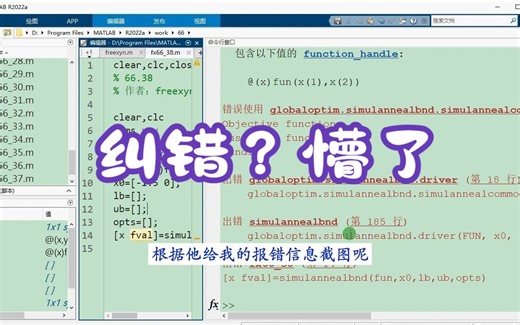 66.38 一个Matlab优化程序纠错实例，这个简单