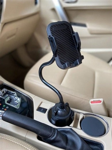 Flexible Hose Car Cup Holder Phone Mount – Universal Shockproof Design, 360° Rotating Core, Durable Plastic And Metal Structure, Fits Smartphones, GPS, And Tablets, Easy To Install In Any Vehicle, Universal Phone Mount | SHEIN