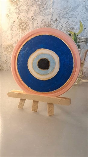 Evil Eye Mini Canvas Painting 🧿 | Easy Acrylic Art#shortsfeed #trendingshorts #viral #painting