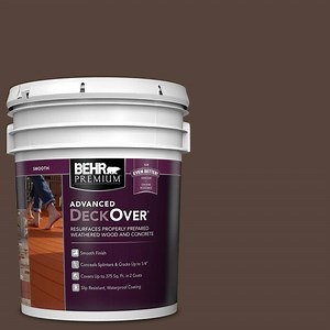 BEHR Premium Advanced DeckOver 5 gal. #SC-201 English Brown Smooth Solid Color Exterior Wood and Concrete Coating 500005