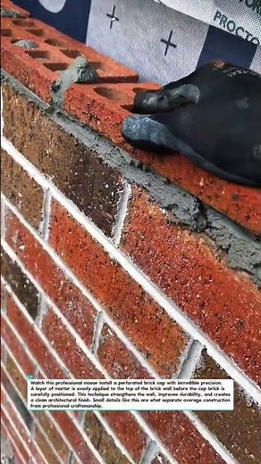 Perfect Brick Capping Technique Every Mason Should Know! #brickwork #construction #masonry