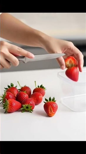 Menyimpan stroberi terbalik #Shorts