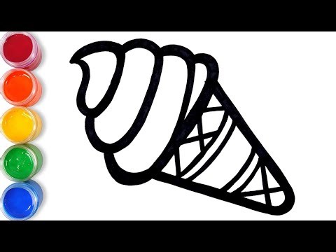 Ice cream drawing painting,colouring | easy acrylic painting for kids | Art and Learn